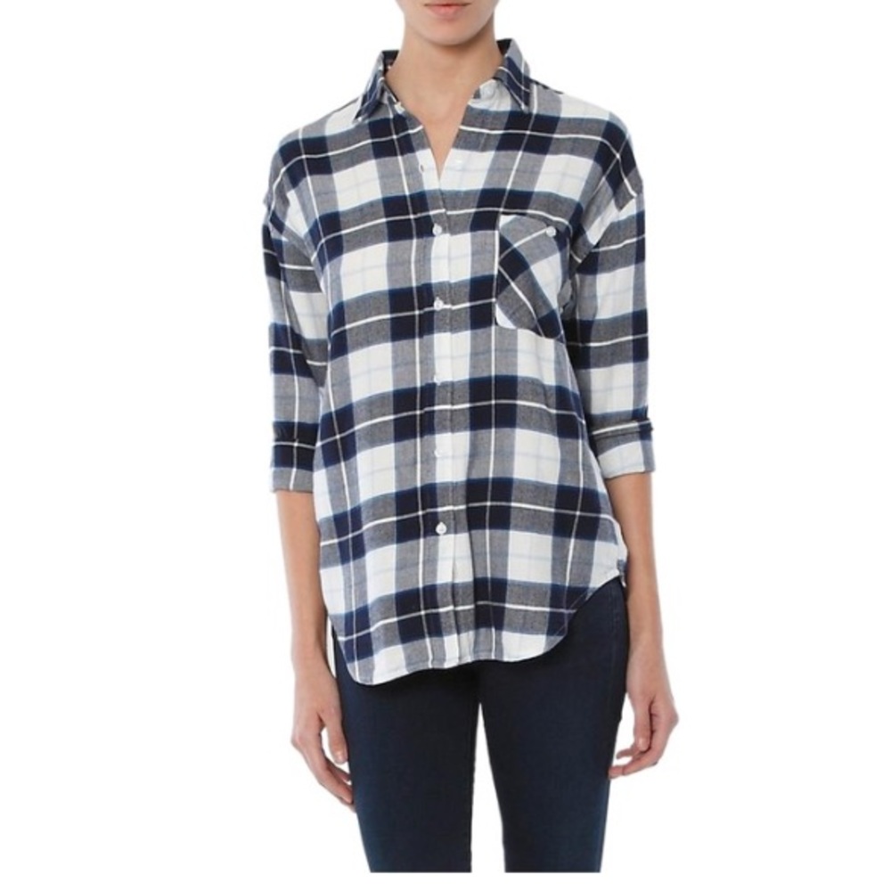 RAILS jackson catalina/wht shirt
